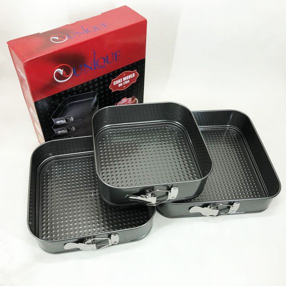 Набір квадратних роз'ємних форм для випікання Unique UN-1704 20/22/24 см | Зображення 9