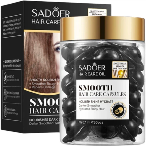 Відновлюючі капсули для волосся Sadoer Argan Oil Hazelnut Smooth Hair Care Capsules з олією аргану та ліщиною | Зображення 1