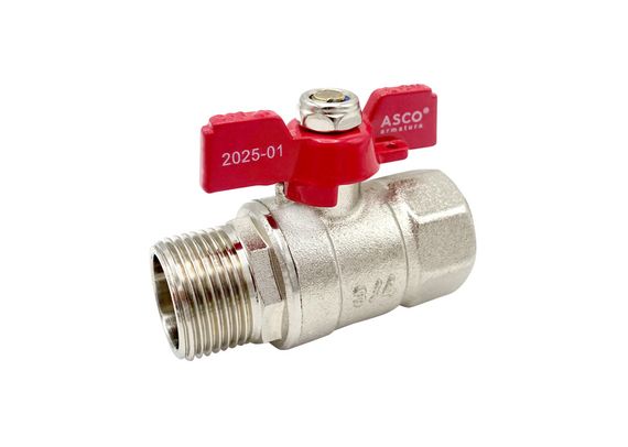 Кран кульовий Nickel PRO PN40 3/4"ЗВ червоний метелик ASCO 1/20 | Зображення 1