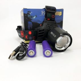 Фонарь на голову для туристов PLD-T115-2PM10-TG, Мощный аккумуляторный фонарик на голову MY-40