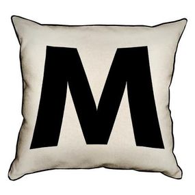 Подушка с мешковины Letter M 45x45 см (45PHB_ABC025_WH)
