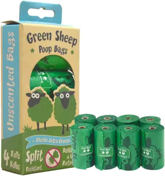 Упаковка пакетів для прибирання за тваринами Green Sheep біорозкладні 15х4 шт Зелені | Зображення 2