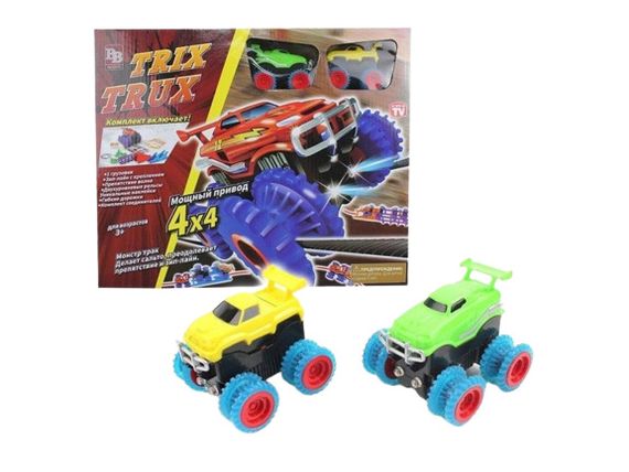Монстр трек Trix Trux 1938 2 машинки акробатические трюки желтый/салатовый (Trix Trux 1938_249) | Зображення 2