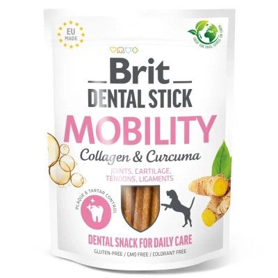 Лакомство для собак Brit Dental Stick Mobility коллаген и куркума 251 г (8595602564361)