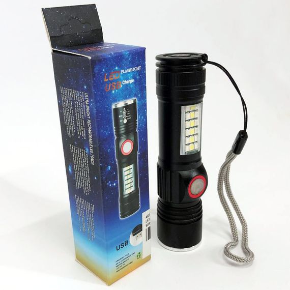 Ліхтар SY-1903C-P50+SMD+RGB Alarm, ЗУ USB, кишеньковий ліхтар із usb зарядкою, надпотужний ліхтарик | Зображення 7