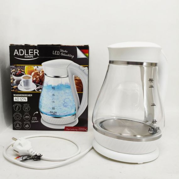 Чайник электро подсветка Adler AD 1274 1.7л 2200Вт, Электрический чайник с индикатором уровня воды XY-44 | Зображення 5