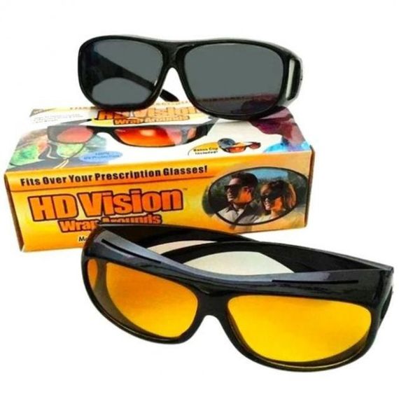 Антибликовые очки для водителей HD Vision Wrap Arounds 2шт. Очки антифары Водительские очки | Зображення 2