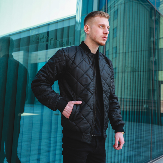 Куртка Ромбик чорний S | Зображення 1