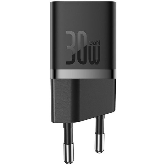 МЗП Baseus GaN5 Fast Charger (mini) 30W (1USB-C) + кабель Type-C to Type-C (P10110902) Cluster Black | Зображення 1