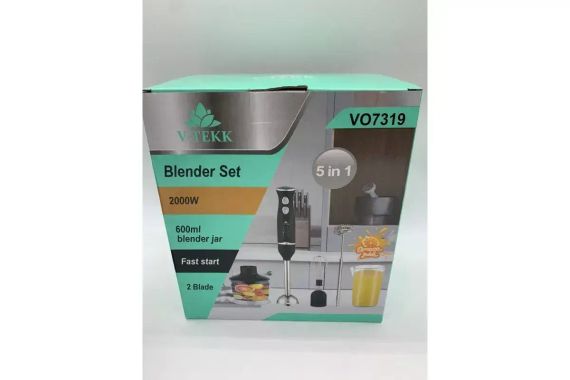 Погружной блендер 5в1 с чашей 600мл, 1500W, VOLYX VO7319 / Миксер блендер / Кухонный блендер измельчитель | Зображення 3