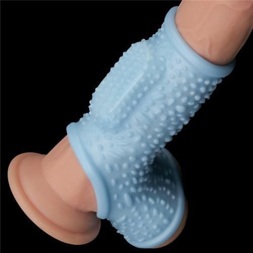 Насадка на член - Vibrating Drip Knights Ring With Scrotum Sleeve Blue sexstyle | Зображення 2