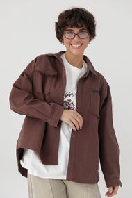 Котонова сорочка з накладними кишенями - бордо цвет, ONE SIZE (є розміри)