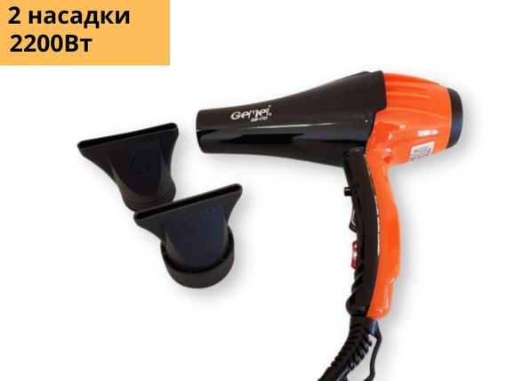 Фен професійний для волосся з насадкою GEMEI GM1751 2200 Вт чорний (LP-91045) | Зображення 1