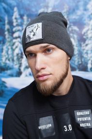 Мужская шапка «Lone wolf» (5147-2) графит