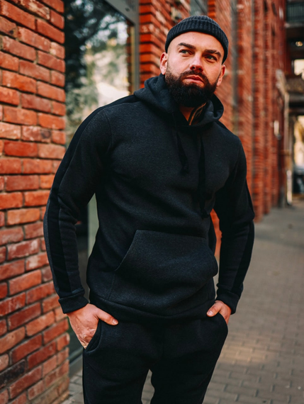 Костюм Лампас Зима антрацит-черный XL