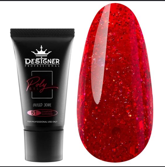 Полігель Designer №51 Diamond Darkred (у тюбику) 30мл