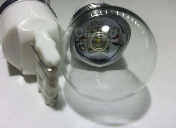 Светодиодная автолампа 7440 (Т20) (W21W) 9W WHITE (480Lm) (CREE LED XML T6)  одноконтак | Зображення 2