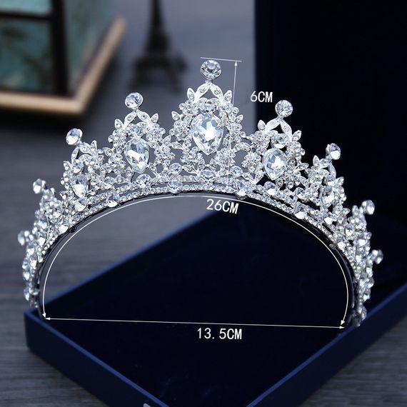 Тіара, корона з кристалами Чорний із золотом One size 13,5см (2029) | Зображення 1