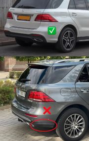 Задний диффузор для GLE (дизайн GLE63 Black) для Mercedes GLE/ML сlass W166 2011-2018 гг