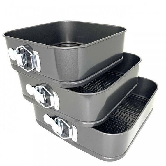 Набір квадратних роз'ємних форм для випікання Unique UN 1704 CT-583 20/22/24 см | Зображення 2