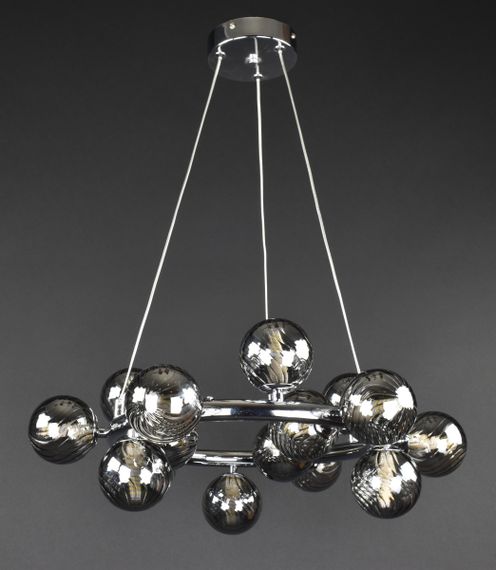 Люстра підвісна на 15 лампочок 27506 Хром 35-140х51х51 см.