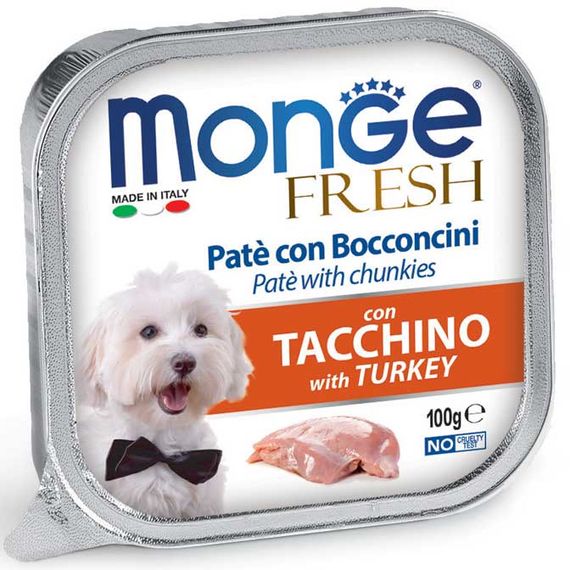 Корм Monge Dog Fresh Tacchino вологий з індичкою для дорослих собак 100 гр