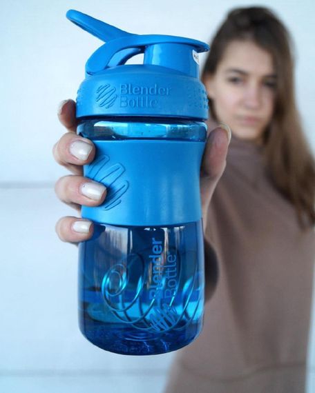 Шейкер спортивний (пляшка) BlenderBottle SportMixer Flip 20oz/590ml Cyan (Original) | Зображення 7