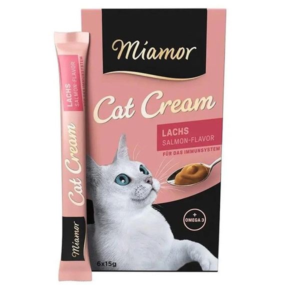 Жидкие лакомства для котов с лососем Miamor Cream Lachs, 15 гр х 6 шт