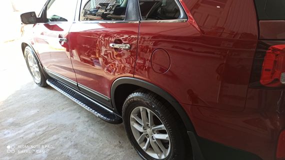 Бокові пороги Bosphorus Grey (2 шт., алюміній) 2010-2013 для Kia Sorento XM рр