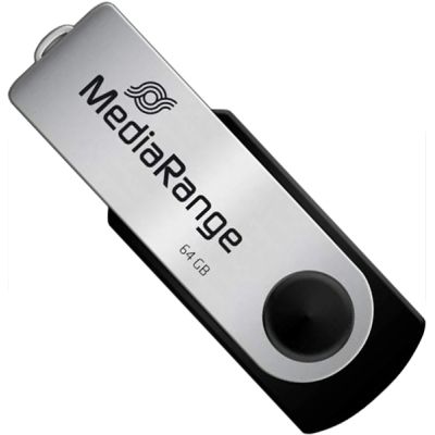 USB флеш накопитель Mediarange 64GB Black/Silver USB 2.0 (MR912)
