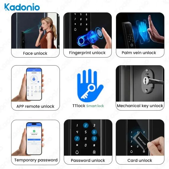 Дверной звонок с функцией распознавания лиц LD SMART, биометрический сканер отпечатков пальцев, глаз / умная камера / дверной | Зображення 3