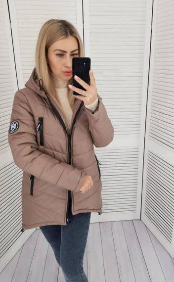 Елегантна жіноча парка, арт. 300, темна кава з молоком