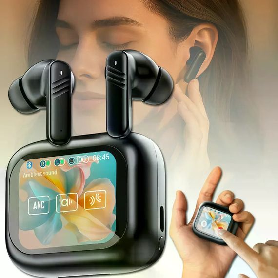 Беспроводные наушники LX10 TWS • TWS-наушники LX10 Earbuds Bluetooth 5.4 с LED-дисплеем, ANC и ENC | Зображення 1