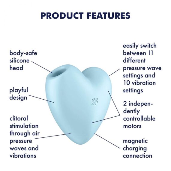 Вакуумний стимулятор - Satisfyer Cutie Heart Blue Sex Aura | Зображення 1