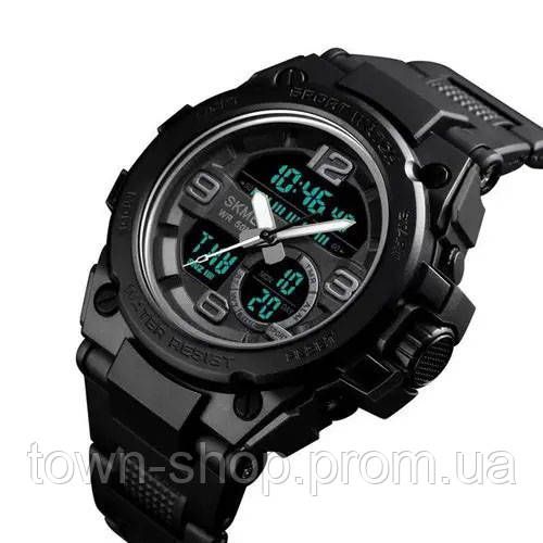 Часы наручные мужские SKMEI 1452BK BLACK, водонепроницаемые мужские часы. Цвет: черный | Зображення 3