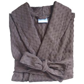 Халат SoundSleep довгий шаль вафельний унісекс XL шоколадний (2800004757577)