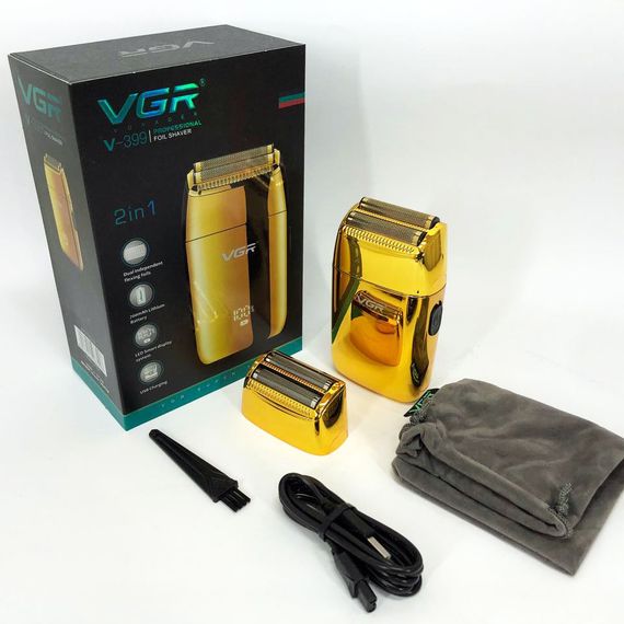 Професійний шейвер VGR V-399 GOLD, бездротова електробритва, бритва триммер для бороди | Зображення 5