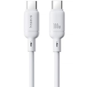 Дата кабель Baseus Silky Series OS Fast Charging Type-C to Type-C 100W (2m) (P10377704) Moon White