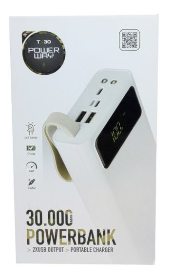 Power Bank 30000 mAh 2А реальна ємність Tx30 зарядка зовнішній акумулятор павербанк сертифікований | Зображення 7