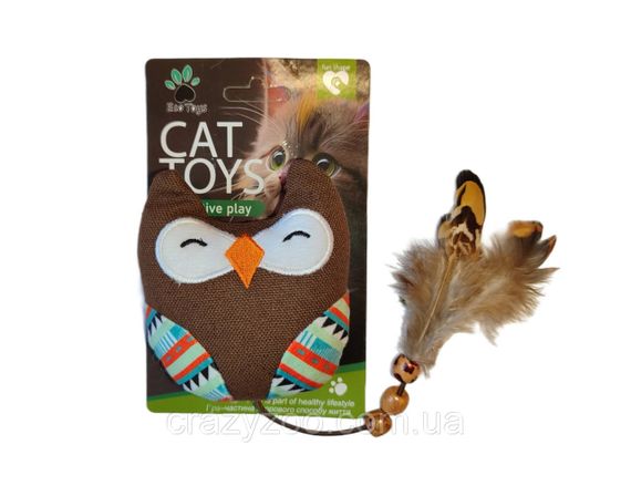 М'яка іграшка для котів EcoToys Сова з котячою м'ятою 9.5x8 см