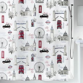 Шторка для ванної та душу Spirella Westminster 180x200 см, водовідштовхувальна PEVA, 10.17898
