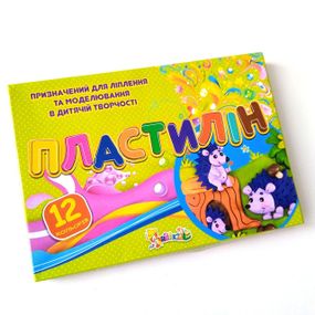 Пластилін восковий 12 кольорів Незнайка, 240 г