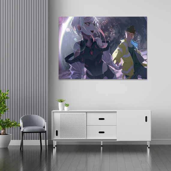 Плакат-постер з принтом Кавун Cyberpunk Edgerunners Кіберпанк Девід Мартінес Люсі, що біжать по краю, гуляють А1 ПЛ000744(A1)