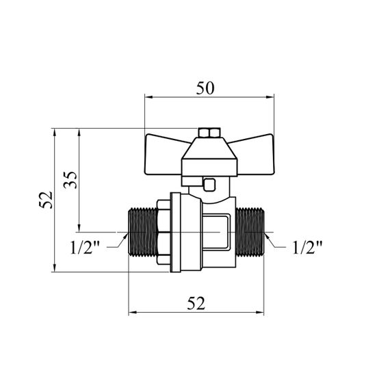 Кран кульовий Valves 1/2" ЗЗ PN30 синій метелик | Зображення 1