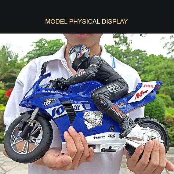 Мотоцикл на радіокеруванні Motorcycle Stunt Drift six-axis Gyroscope Blue | Зображення 4