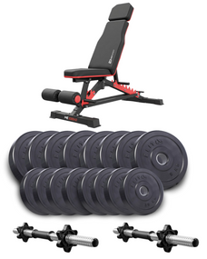 Набор Elitum Titan гантели 2х31кг со скамьей Hop-Sport HS-2090 HB