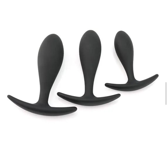 Силіконова анальна втулка Black silicone, розмір М Sex Aura | Зображення 1