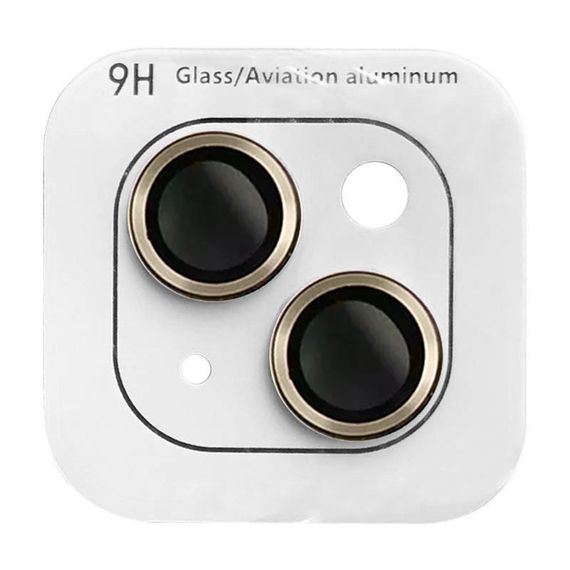Захисне скло Metal Classic на камеру (в упак.) для Apple iPhone 14 (6.1") / 14 Plus (6.7") Золотий / Gold