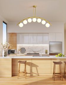 Люстра стельова на 7 лампочок 27370 Латунь 38-88х15х100 см.