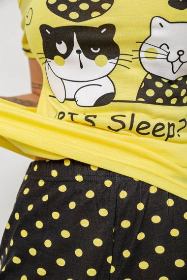 Піжама жіноча з принтом, колір жовтий, 243R2038-A | Зображення 4